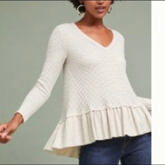 NWT Anthropologie Eri + Ali Waffle Weave Top - Picture 1 of 5